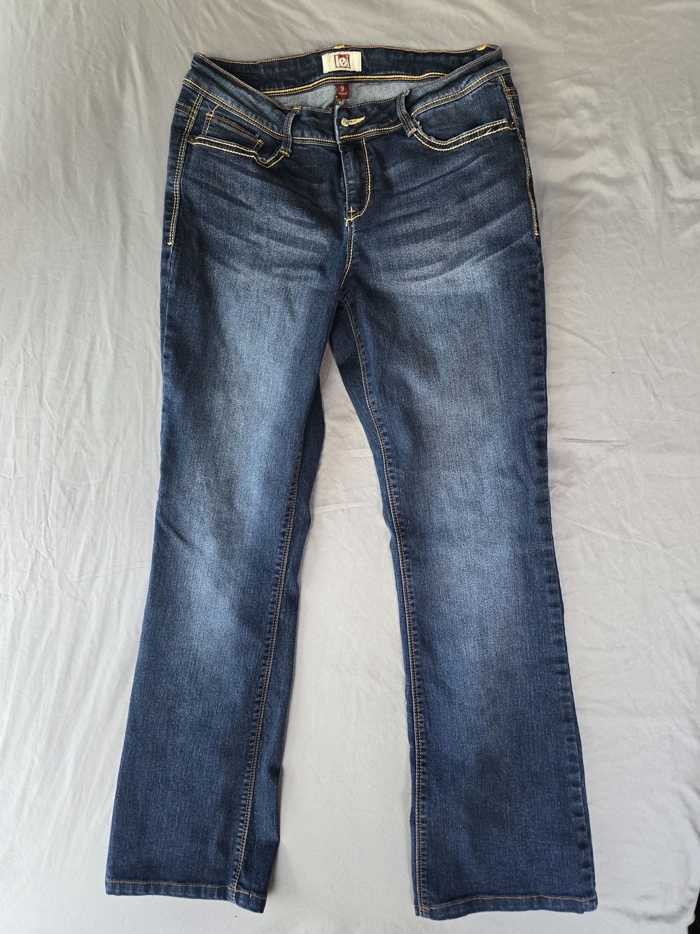 L.E.I Women’s Mid-Rise Bootcut Jeans in Dark Blue